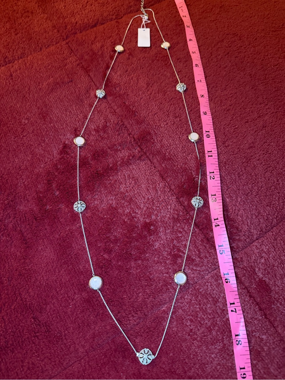Magnolia Grace Silver Chain Necklace with Pink Accents